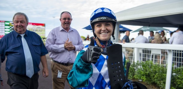 Madeleine Wishart rides first winner since injury
